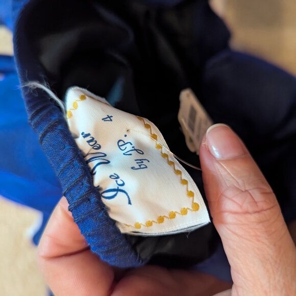 Child sz 4 satin ruffle long sleeve Dance figure ice skating gymnastics costume - Picture 2 of 5